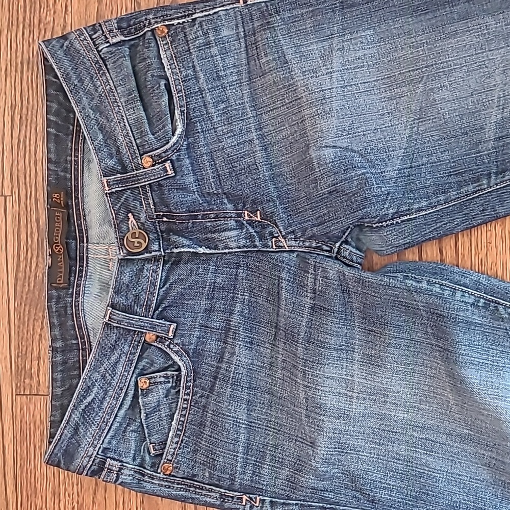 Dylan George Classic 5 Pocket Slightly Distressed Denim Jeans - Size 28